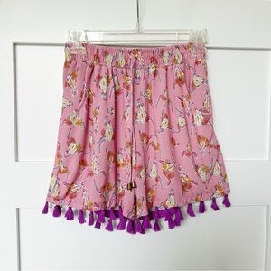 Simply Southern Floral Longhorn Tassel Shorts